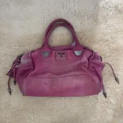 DIESEL ピンクレザー ハンドバッグ ショルダーバッグ