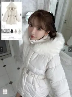 【新品・未開封‼️】GRL ベルト付きファー中綿ダウンコート[kd47]