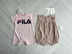 新品　70cm 半袖　ノースリーブ　ロンパース　2点セット　FILA ピンクのサムネイル
