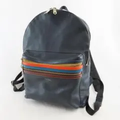 Paul Smith 本革 レザー ロゴ マルチカラー ボーダー リュック 鞄