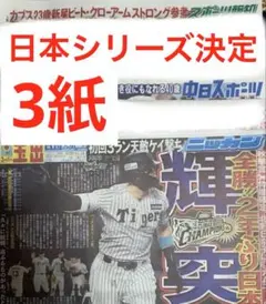 阪神タイガース　日本シリーズ決定　スポーツ新聞3紙　まるごと　新品　10月18日