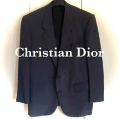 シルク混　ディオール　テーラードジャケット　ネイビー　紺色　Lサイズ相当　レア