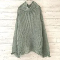 ザラ ZARA メッシュニット ボトルネック プルオーバー 【S】 ざっくり