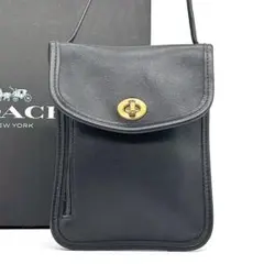COACH オールドコーチ ショルダーバッグ サコッシュ ターンロック 黒