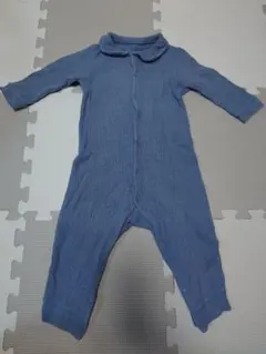 青色 襟付きボディスーツ