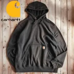 03M811◯Carhartt ブラック サンフェード スウェット パーカー L