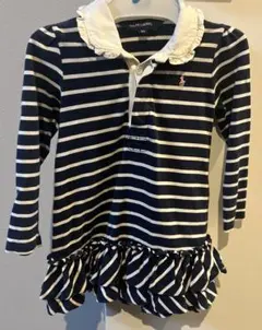 ラルフ・ローレン ネイビー/ホワイトストライプ ワンピース 90