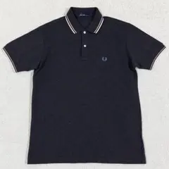 美品✨フレッドペリー 半袖 鹿の子 ポロシャツ 刺繍ロゴ グレー L
