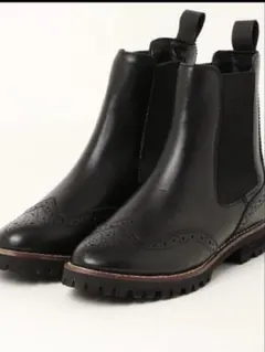 美品❣️アルファキュービック　レザー　本革　サイドゴアブーツ　黒