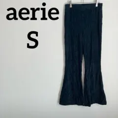早い者勝ち❣️aerie 【S】黒 フレアパンツ ブラック ワイドパンツ