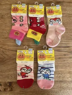 アンパンマン　靴下　5足セット　12-15cm