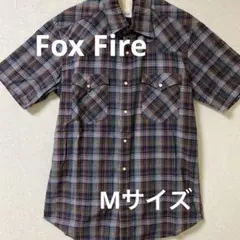 Fox Fire チェック柄 半袖シャツ M 胸ポケット2個付き　綿100%
