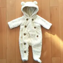 babyGAP 60　ロンパース くま　耳付き　ジャンプスーツ　フリース　ボア