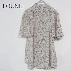 ルーニィLOUNIE ドット柄 半袖ブラウス サイズ38 上品　肌ざわり良のサムネイル