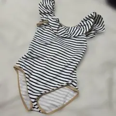 Chloe クロエ　ストライプ フリル付き水着 5y