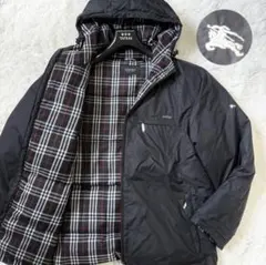 ✨美品/2XL相当✨バーバリーブラックレーベル ダウンジャケット ノバチェック