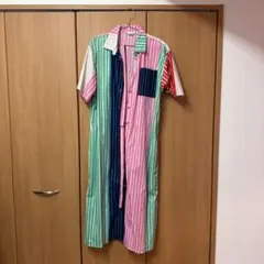 marimekko マルチストライプ 半袖シャツワンピースのサムネイル