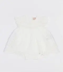 petit main ホワイトレースロンパース