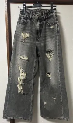 RAGEBLUE ダメージ　デニム　ワイド　ヴィンテージライク WOMENS