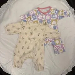 花柄・カラフルパターンロンパース2点セット　60cm