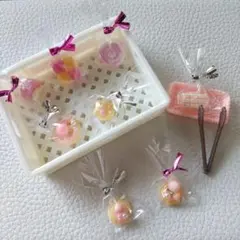 【再販】ミニチュアセットストロベリーMIX#268フードコンテナ、トレイ、トング