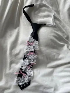 ふりふりリボンネクタイ ハンドメイド 韓国 y2k リメイク ウィッシュコア