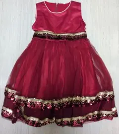 ワンピース　チュールドレス 130　赤