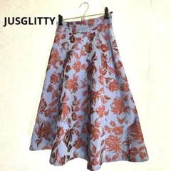 JUSGLITTY ジャスグリッティー 花柄 フレアスカート フラワー