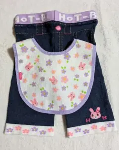 【未使用】ホットビスケッツ　デニム風７部丈スパッツ80サイズ＆スタイのセット