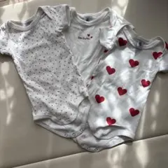 PETIT BATEAU ハート柄ベビー肌着 3枚セット
