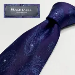 ブラックレーベル クレストブリッジ パープル ペイズリー柄 シルク ネクタイ