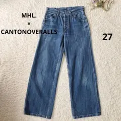 MHL.×CANTONOVERALLS デニムカーゴパンツ　セルビッチ 27のサムネイル