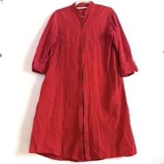長袖シャツワンピースMサイズ赤系かわいい