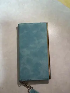 手帳型 iPhone11ケース 青色 カードポケット、鏡付き