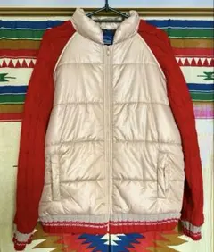 値下‼️【古着】スカジャン風ジャケット　リブ袖裾ニット　L