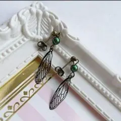 【一凜】蝉の薄い羽根　ピアス