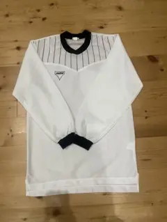 古着 90s サッカーシャツ Mitre ホワイト ストライプ 長袖シャツ Lのサムネイル