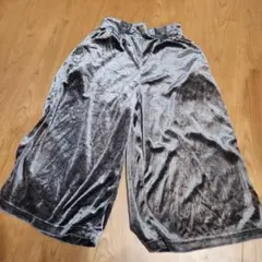 グレー ベルベット ガウチョパンツ 140