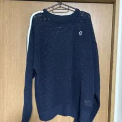 ROCHEM ワンポイントロゴメッシュニット L