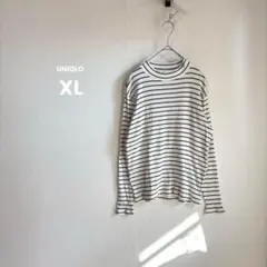 ユニクロ ボーダー クルーネック 薄手 ニット プルオーバー インナー XL