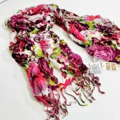 【新品タグ付】花柄ストール フリンジ巻物ピンク系epice topkapi系のサムネイル