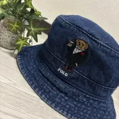 POLO ラルフローレン ベアー 刺繍 デニム バケット ハット 送料込み