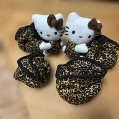 ハローキティ　テーブル椅子カバー　ヒョウ柄