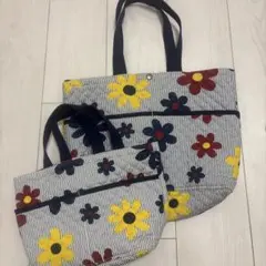 花柄　ハンドメイド　レッスンバッグ　手提げ セット　入園　入学のサムネイル