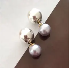 お値下げ ラベンダーパール シルバーパールキャッチピアス