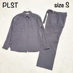 【美品】PLST プラステ シャツ パンツセットアップ ダークグレー フォーマル