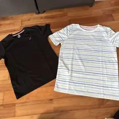 FieldCore トップス Mサイズ 黒・ストライプ