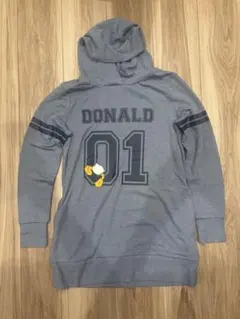 ディズニードナルドダックパーカー Mサイズ グレー