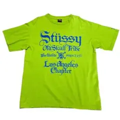 【L】00s Stussy Old Skull Tribe Tee グリーン
