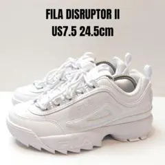 美品 25年製 FILA フィラ ディスラプター2 24.5cm 厚底 ホワイト